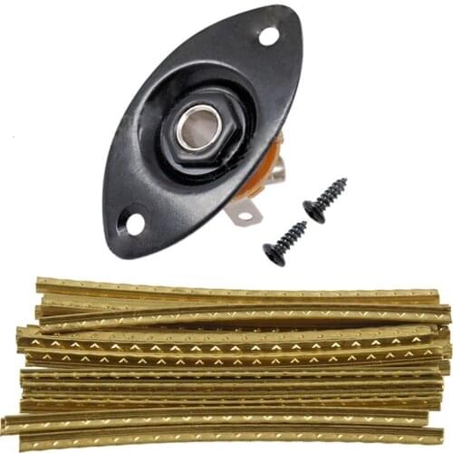 Oval Indented Guitar Jack Plate 30 BK Oval Indented Guitar Jack Plate with 22Pcs Electric Guitar Fretwire Frets