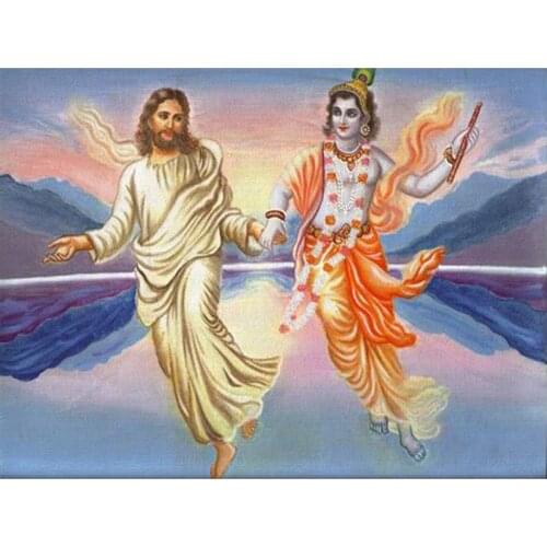 Full square round 3D Diamond Embroidery Krishna and Jesus cross stitch Diamond mosaic kit diamond painting Religious Home Decor