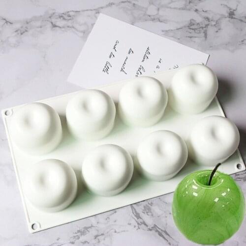 Christmas Apple Pattern Silicone Cake Molds 8 Hole Mousse Dessert Mould Jelly Ice Cream Baking Mold Craft Cake Decorating Tools