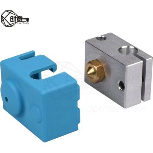 Silicone Case for E3D V6 heating block 3D Printer Parts aluminum block silicone sleeve High temperature protection cover blue