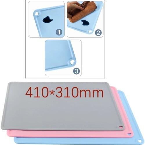 Silicone Slap Mat 410*310mm Blue/ Gray/Pink Clean-up Or Resin Transfer To Protect Work Surface For DLP SLA 3D Printer Parts