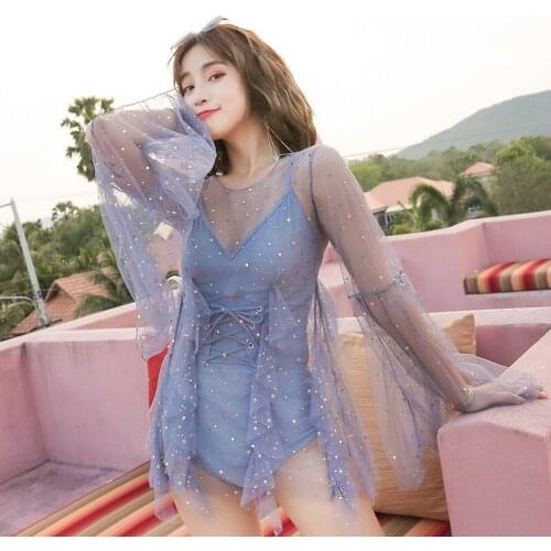 One Piece Rash Guards Mayo Girl Swimwear 1 Swimsuit Women Bodysuit Female Korean Ins Sexy Backless Thai Super Fairy Cartoon