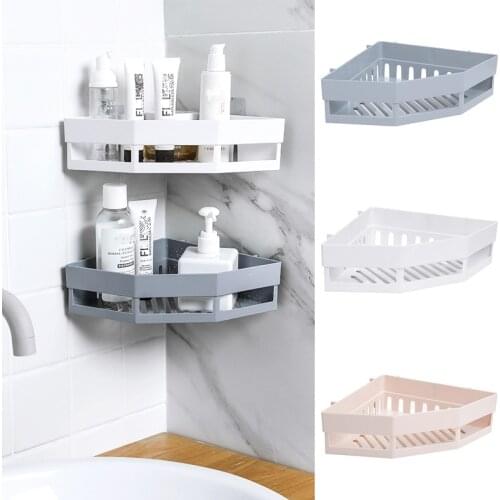 3 Colors Suction Cup Corner Shower Shelf Bathroom Shampoo Shower Shelf Holder Kitchen Storage Rack Organizer