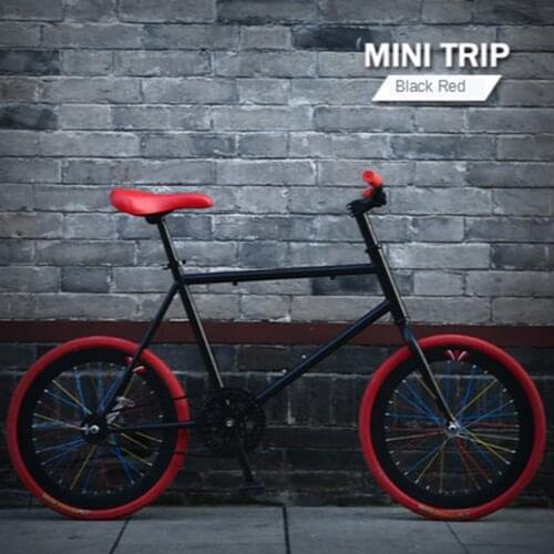 Fixed gear bike solid tire live flying bicycle reverse brake Internet celebrity ferry mini double disc brake 20-inch student men