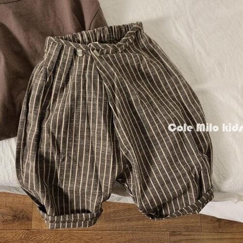 Vintage Cotton Hemp Childrens Pants Boys Autumn Summer 2021 New Korean Girls Radish Pants Korean Childrens Harem Pants