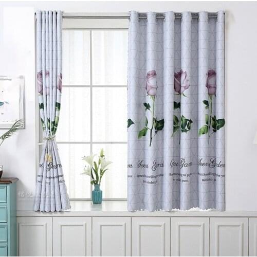 1pcs Perforated Velcro-free Light-proof Bay Window Bedroom Nordic Minimalist Thin Shade and Heat Insulation Curtain Fabric F8382