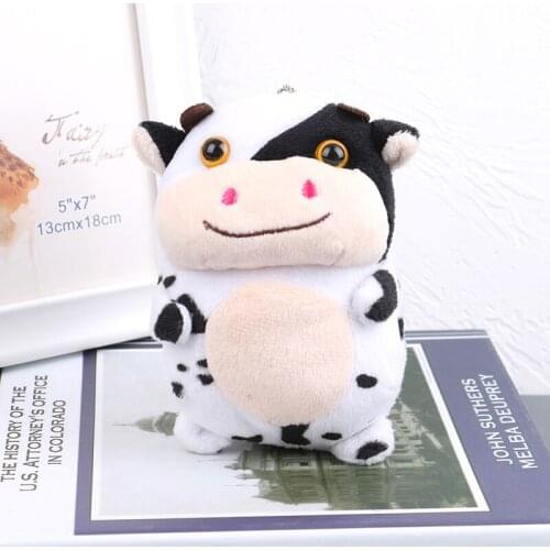 1 Pc Cute 11CM Cow Plush Toy Key Chain Cotton Stuffed Animal Doll Pendant Children Gift
