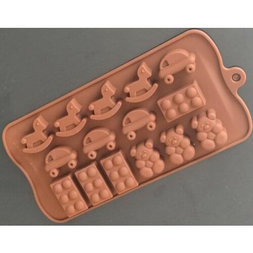 10Pcs New Soft Silicone Cake Mold Fondant Decorating Bear Horse Car Shape Soap cake Molds Cake Tools