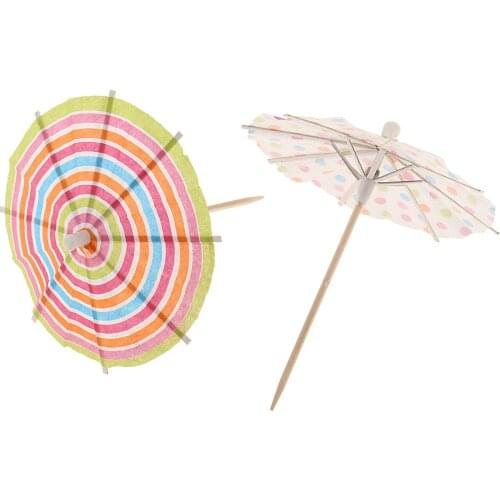 100stk. Cocktail Sticks Cocktail Sticks Toothpick Cake Topper Cupcake Picks With Paper Umbrella Design