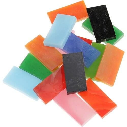 150 Pcs Multicolored Rectangular Glass Mosaic Buttons Scrapbooking