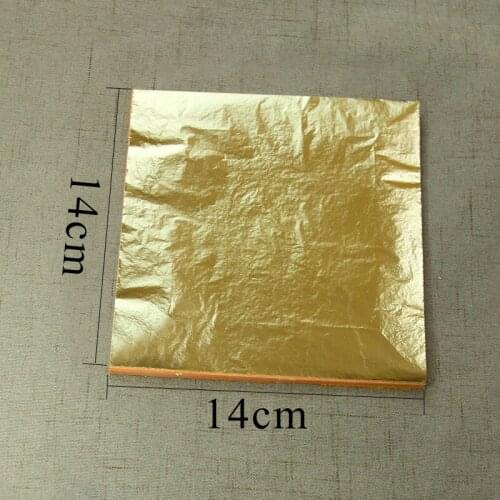 200pcs Italian Copper Foil & Aluminum Leaf Sheets 14cm for Gilding Crafting Ceramic Furniture Walls Home Decoration Material