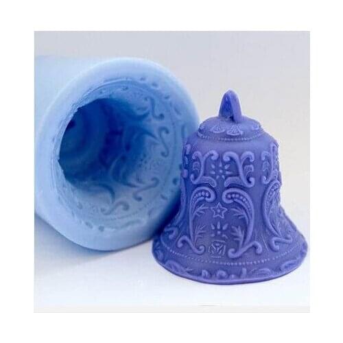 3D bell Silicone molds bell soap mold bells silicone soap molds bells silica gel die Christmas Aroma stone moulds candle mould