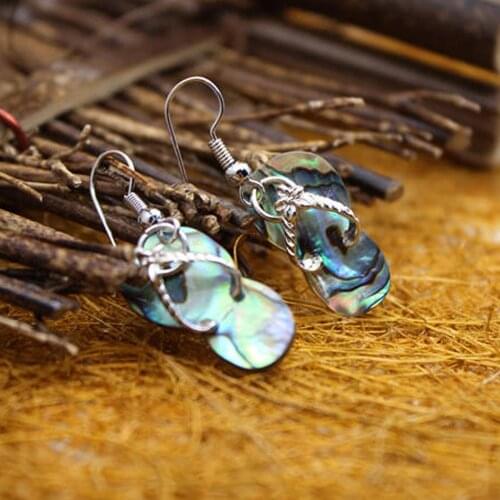 6Pair Slippers Shaped Abalone Shell Earrings Cute Funny Style Fashion Jewelry Earrings For Cool Women Girls