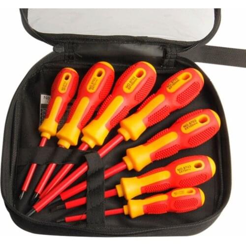 7pcs Magnetic CR-V PH/SL Slotted Insulated Screwdriver Set Electrician 1000V Voltage Resistant Multifunctions Hand Tools