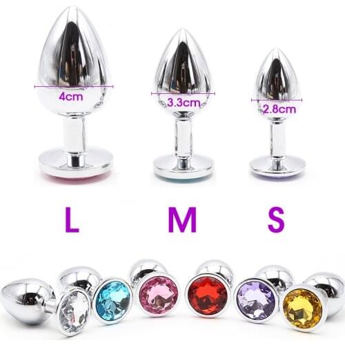 Anal Plug Sex Toys For Couple S/M/L Metal Butt Plug Stainless Smooth With Crystal Jewelry Sex Toys Anal SM Adults Sex Shop