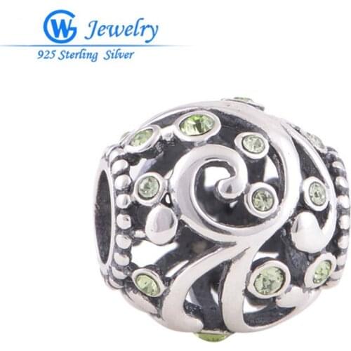 New rainbow crystal charm 925 sterling silver jewelry fits love bracelets bangles GW Fashion jewelry X106