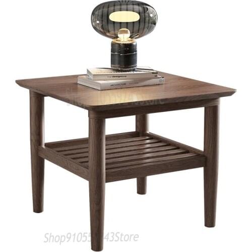 Solid Wood Tea Table Northern Europe Modern Simple Small House Type Ash Wood Edge Several Double Deck Sofa Corner Several Simple