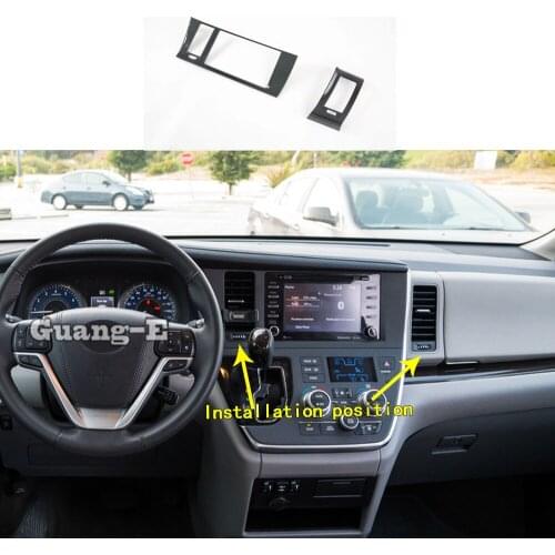 Car Air Conditioning Decoration Cover Garnish Inner Trim Middle Switch Outlet Vent Parts For Toyota Sienna 2018 2019 2020 2021