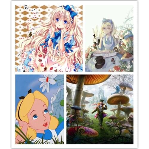 Disney Anime Alice in Wonderland Hand-painted Diamond Painting Cross Stitch Embroidery Mosaic Home Decoration Gift
