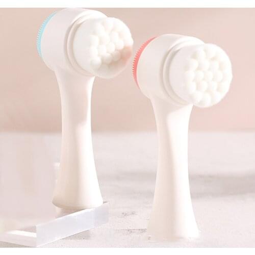 Electric Facial Cleansing Massage Brush Double Side Silicone Face Pore Cleanser Massage Skin Care Scrubber Blackhead Removal