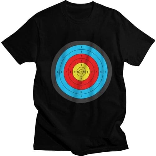 Classic Shooting Target T Shirts Men Short Sleeve Archery Archer Darts T-shirts Graphic Tee Pure Cotton Regular Fit Tshirts