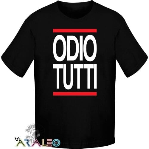 T-shirt ODIO TUTTI maglia maglietta uomo shirt man jersey blk Cool Casual pride t shirt men Unisex New Fashion tshirt Loose