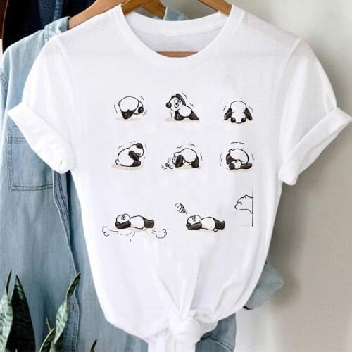 T-shirts Women 90s Fashion Kawaii Animal Clothes Panda Spring Summer Cartoon Graphic Tshirt Top Lady Print Female Tee T-Shirt