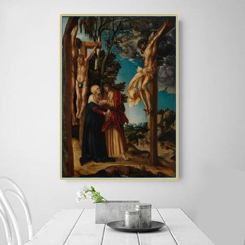 Citon Canvas Art Oil Painting Lucas Cranach《The Crucifixion》Artwork Poster Picture Wall Decor Modern Home Living room Decoration