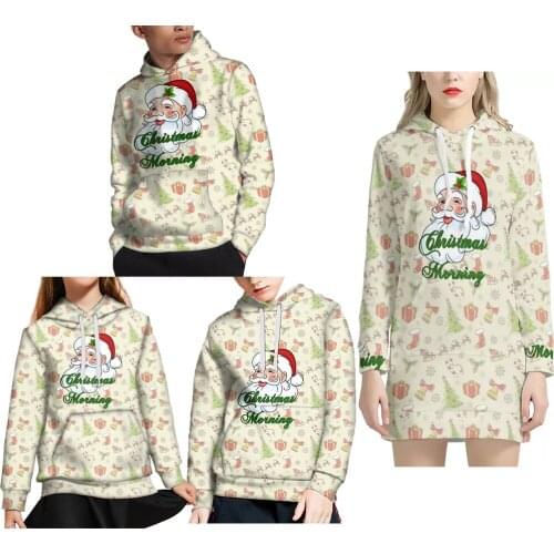 HYCOOL Xmas Mother Kids Hoodies Set Fall 4pcs Family Clothes Custom Mom And Me Family Matching Outfits Kids Christmas Clothes