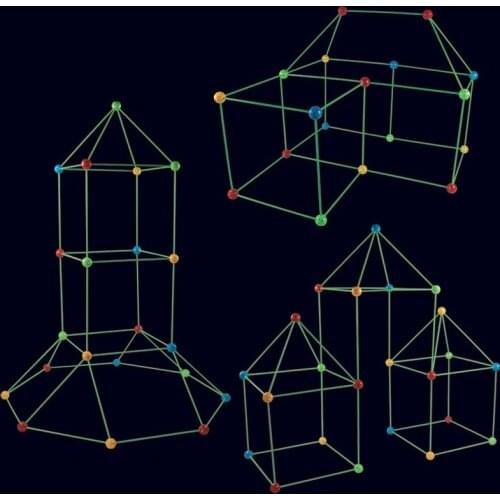 Fort Building Kit Construction Set Kids Blocks Toy Tents Fortress Builder Castles Tunnels Diy 3d Play House for Children Gift