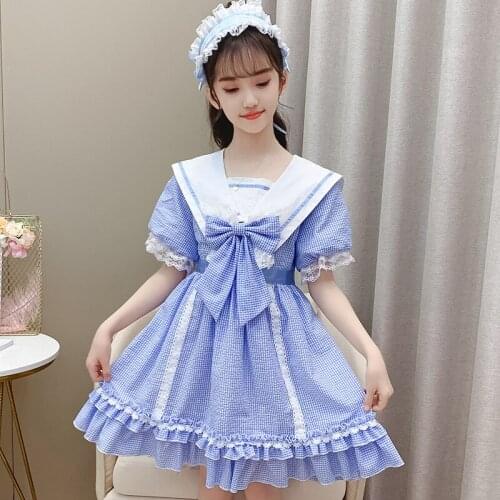2021 Girls Summer Lolita Lace Dress Teenager Shining Evening Wedding Dress Princess Kids Birthday Dress Children Vestido Clothes