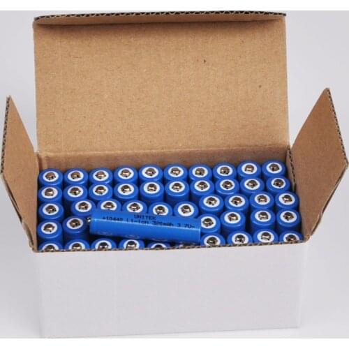 50PCS 3.7V 10440 Rechargeable lithium ion battery ICR10440 320mah AAA size li-ion cell baterias for LED flashlight torch toys