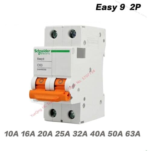Schneider Electric Miniature Open Circuit Breaker EASY9 AN2C16 Series 2P AC10A 16A 20A 25A 32A 40A 50A 63A Air Switch Original