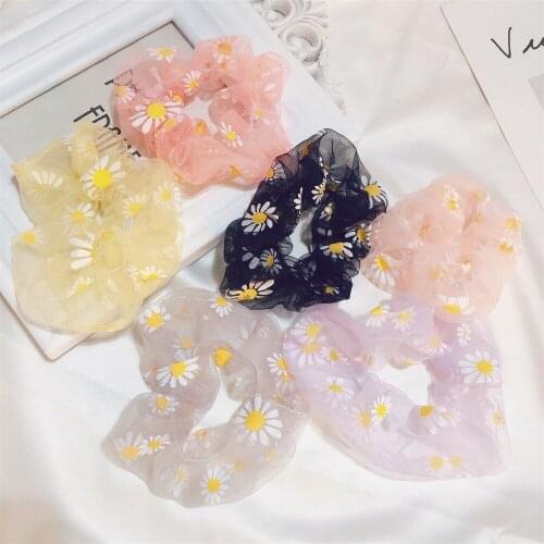 Fashion little Daisy YarnHair Scrunchie Women Elastic Hair Bands Girls Hair Accessories gumki do wlosow hair scrunchies pack