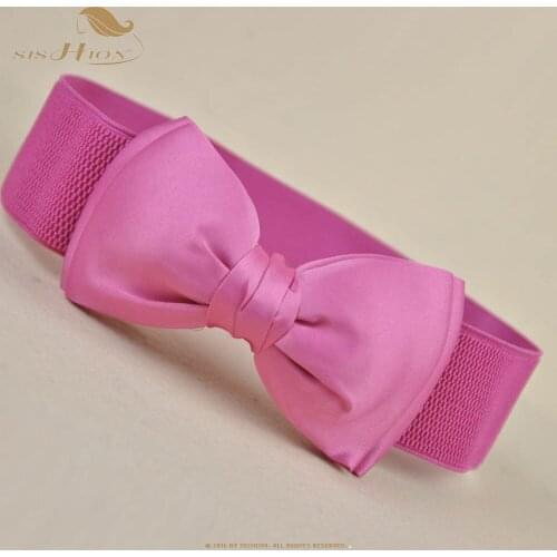 Fashion Women Belt with Bow B3054 Candy Color Black White Red Yellow Blue Rose Elastic Corset Waist Belt cintura donna