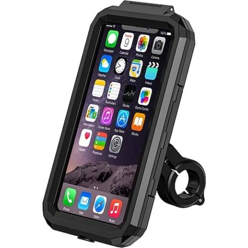 Motorcycle Phone Mount Holder Waterproof Phone Holder with TPU Touch Screen Detachable Handlebar Mount Rearview Mirror