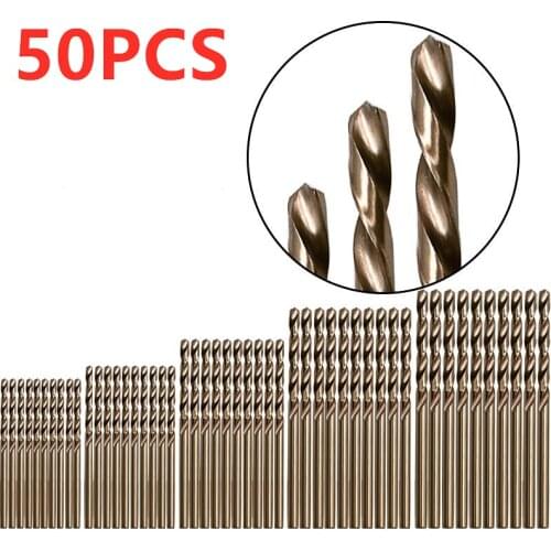 Citop 50pcs/set Drill Bit Set HSS M35 1MM-3MM Cobalt Twist Drill Set Wood/Metal Hole Cutter Round Shank Gun Drills Reamer Tools