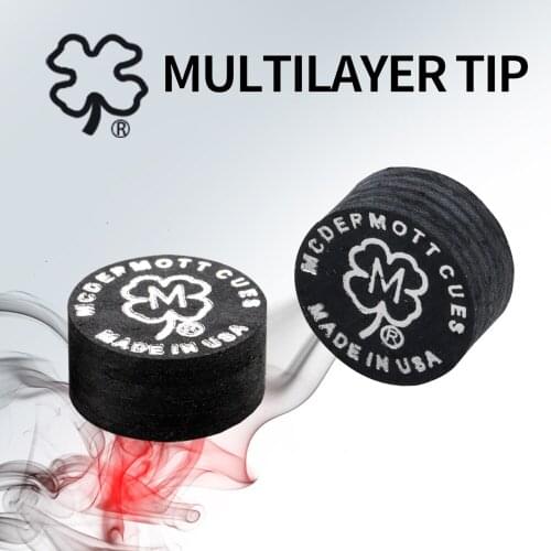 MCDERMOTT Tip 14mm S/M 5 Pcs Durable Good Multilayer Toughness Professional-Grade Tip Pool Cue Tips Billiard Accessories Stick