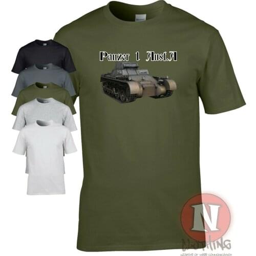 WWII German Military Armour Panzer 1 Ausf A Machine-gun Armed Light Tank T-Shirt. Summer Cotton O-Neck Short Sleeve Mens T Shirt