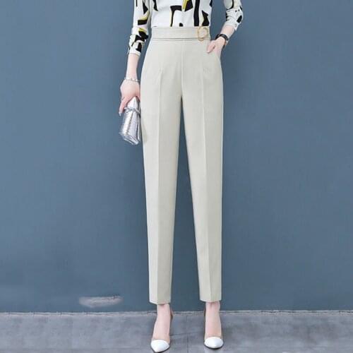 New Women Pants Office Wear Fashion High Waist Trousers Zipper Fly Suits Pants for Women Plus size Female Harem Pants LU2053