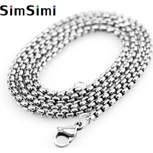 Chain necklaces 3/4/5mm 15.7-39.3" box square rolo link Chain men necklacen Stainless Steel pendant jewelry diy finding