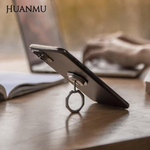 Adjustable Metal Mobile Phone Holder Universal Polygon Finger Ring Buckle Bracket Simple Pasted Portable Folding Stand