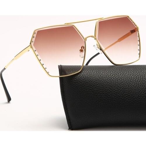 Fashion Women Sunglasses Luxury Brand Design Women Metal Square Sun glasses UV400 Shades Eyewear oculos de sol