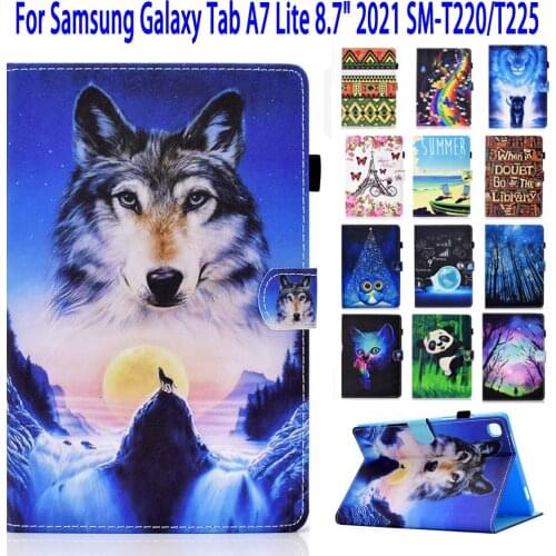 Tab A7 T225 T220 Case For Samsung Galaxy Tab A7 Lite 8.7 SM-T220 SM-T225 T220 Cover Funda Tablet Cartoon Stand Shell Capa Coque