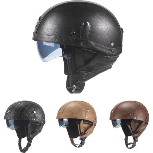 Electric Bicycle Casque Goggles Visor for Scooter Cycling Touring Vintage Helmet Half Motorcycle Helmet Open Face Accessorise