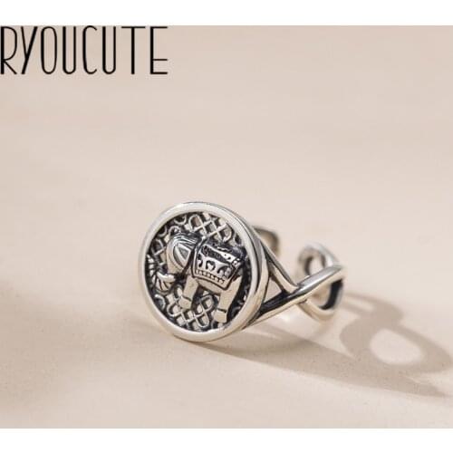 Retro Vintage Silver Color Elephant Rings For Women Girls Valentines Gifts Gothic Rings 2020