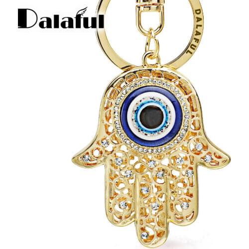 Exquisite Charm Amulet Purse Bag Buckle Pendant Hamsa Fatima Hand Eyes Keychains For Car Keyrings key chains holder women K236