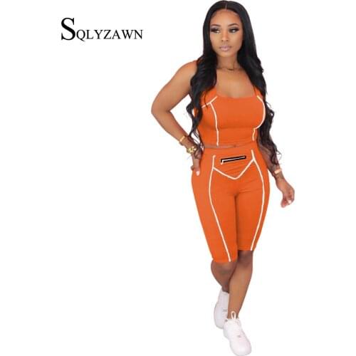 Women Two Piece Outfits Female Tracksuit Biker Shorts Sports Suit Women Two Piece Outfits Summer Matching Sets Sweatsuit