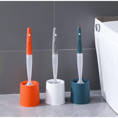 1Pcs Toilet Brush Household Cleaning Product Silicone Brush Head Bathroom Accessories Sets Wall-mount Cleaning Tool