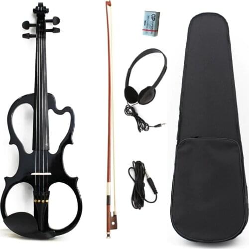 4/4 size with Case Bow Strings Solid Wood Electric Violin For Beginner Students